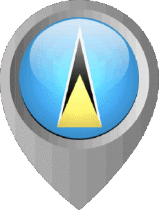 Fahnen Amerika St. Lucia Standort-Pin 
