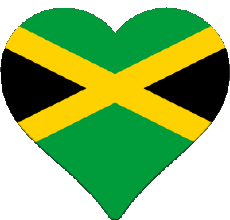 Flags America Jamaica Heart 