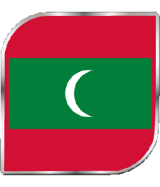 Bandiere Asia Maldive Quadrato 