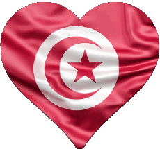 Bandiere Africa Tunisia Cuore 