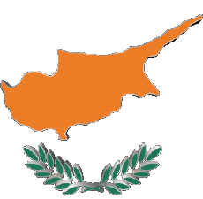 Bandiere Europa Cipro Carta Geografica 