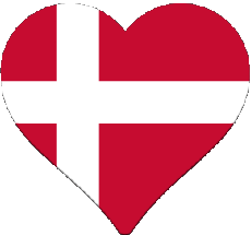 Banderas Europa Dinamarca Corazón 