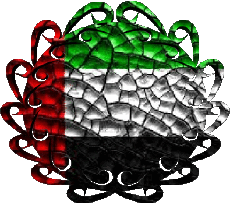 Drapeaux Asie Emirats Arabes Unis Forme 01 