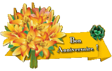 Mensajes Francés Bon Anniversaire Floral 008 