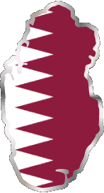 Flags Asia Qatar Map 