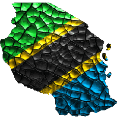 Drapeaux Afrique Tanzanie Carte 