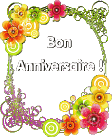 Messagi Francese Bon Anniversaire Floral Sfondo trasparente 013 