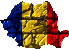 Flags Europe Romania Map 