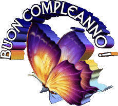 Messages Italian Buon Compleanno Farfalle Transparent Background 001 
