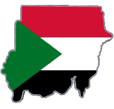 Flags Africa Sudan Map 