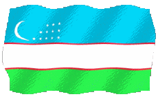 Banderas Asia Uzbekistán Ondulación 