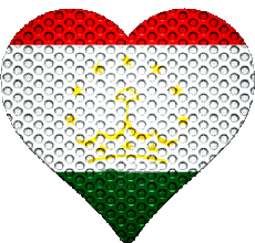 Flags Asia Tajikistan Heart 