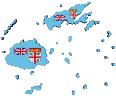 Flags Oceania Fiji Map 