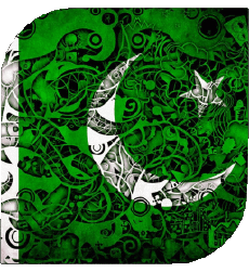 Drapeaux Asie Pakistan Carré 