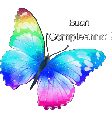 Messages Italien Buon Compleanno Farfalle Fond Transparent 005 