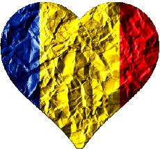 Drapeaux Afrique Tchad Coeur 