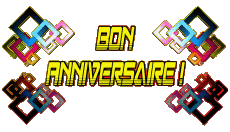 Messages Français Bon Anniversaire Abstrait - Géométrique Fond Transparent 003 