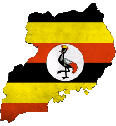 Drapeaux Afrique Ouganda Carte 