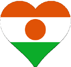Drapeaux Afrique Niger Coeur 