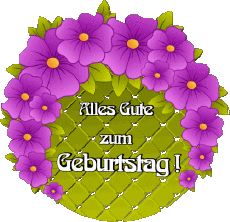 Mensajes Alemán Alles Gute zum Geburtstag Blumen Fondo transparente 019 