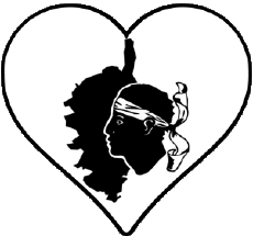 Bandiere Francia Regioni Corsica Cuore 