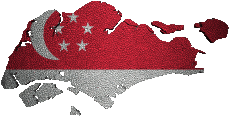 Bandiere Asia Singapore Carta Geografica 
