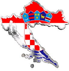 Drapeaux Europe Croatie Carte 