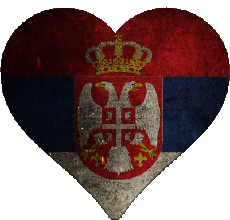 Drapeaux Europe Serbie Coeur 