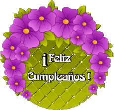 Messages Espagnol Feliz Cumpleaños Floral Fond Transparent 019 