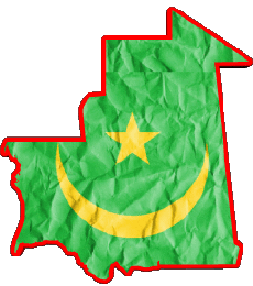 Drapeaux Afrique Mauritanie Carte 