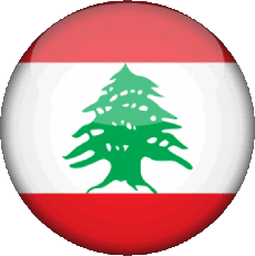 Drapeaux Asie Liban Rond 