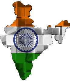 Banderas Asia India Mapa 