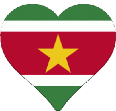 Banderas América Surinam Corazón 