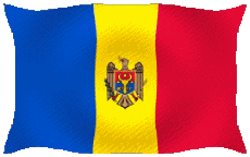 Flags Europe Moldova Waving 