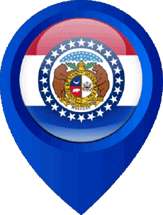 Flags America U.S.A - States Missouri Location Pin 