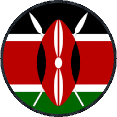 Drapeaux Afrique Kenya Rond 