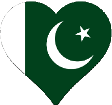 Banderas Asia Pakistán Corazón 