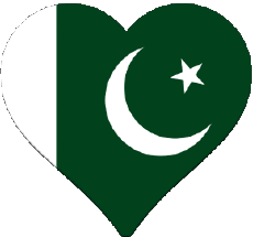 Drapeaux Asie Pakistan Coeur 