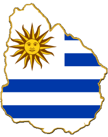 Fahnen Amerika Uruguay Karte 