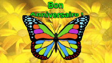 Messagi Francese Bon Anniversaire Papillons Sfondo animato 001 