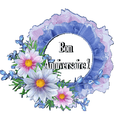 Nachrichten Französisch Bon Anniversaire Floral Transparenter Hintergrund 020 