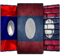 Fahnen Asien Laos Form 02 