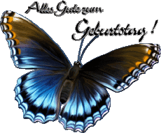 Messages Allemand Alles Gute zum Geburtstag Schmetterlinge Fond Transparent 006 