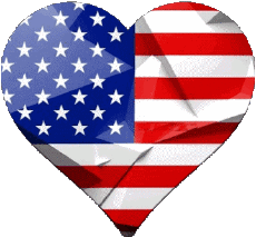Flags America U.S.A Heart 