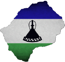 Fahnen Afrika Lesotho Karte 