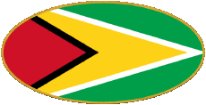 Drapeaux Amériques Guyana Ovale 