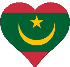 Drapeaux Afrique Mauritanie Coeur 