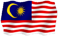 Banderas Asia Malasia Ondulación 