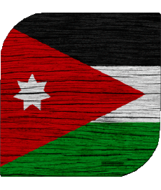 Drapeaux Asie Jordanie Carré 