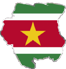 Drapeaux Amériques Suriname Carte 